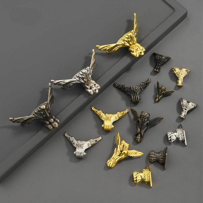 Furniture Hardware Decorative - 8pcs Antique Corner Brackets Zinc Alloy