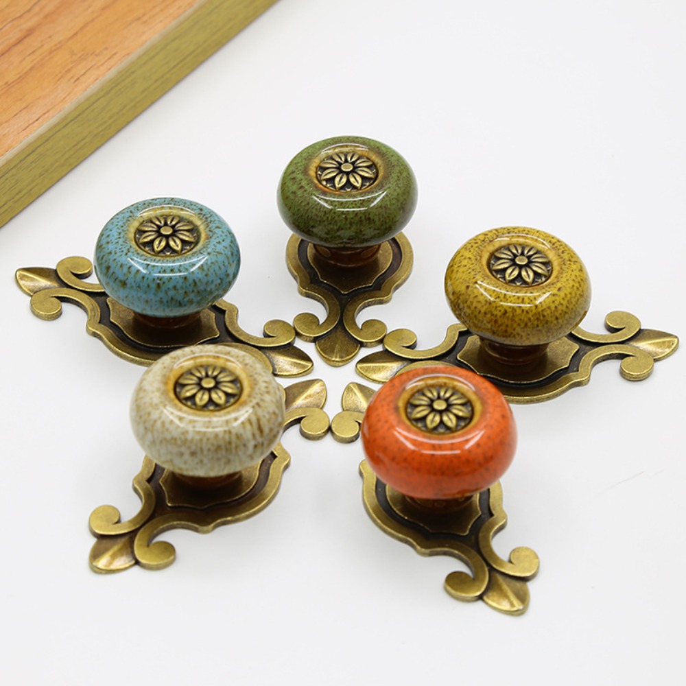 Furniture Hardware Restoration - Creative Single Hole Ceramic Knob Ethnic