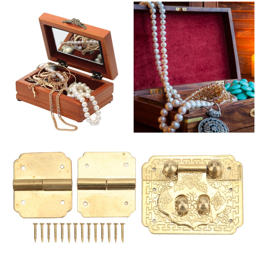 Furniture Hardware Hinges - 17pcs Jewelry Accessories Durable Box Lock