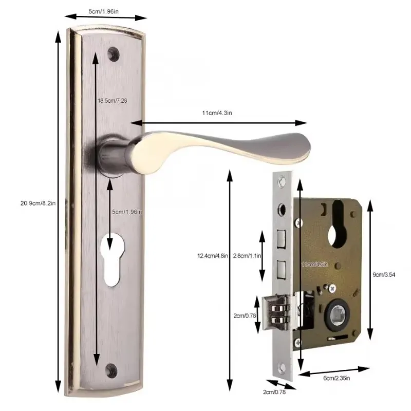 Gold Door Handle Lock Silent H – Furniture Hardware Decorative Bewertung und Preis